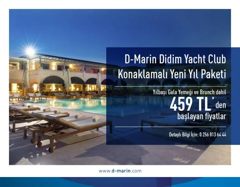 D-Marin Didim Yacht Club Konaklamalı Yeni Yıl Paketi